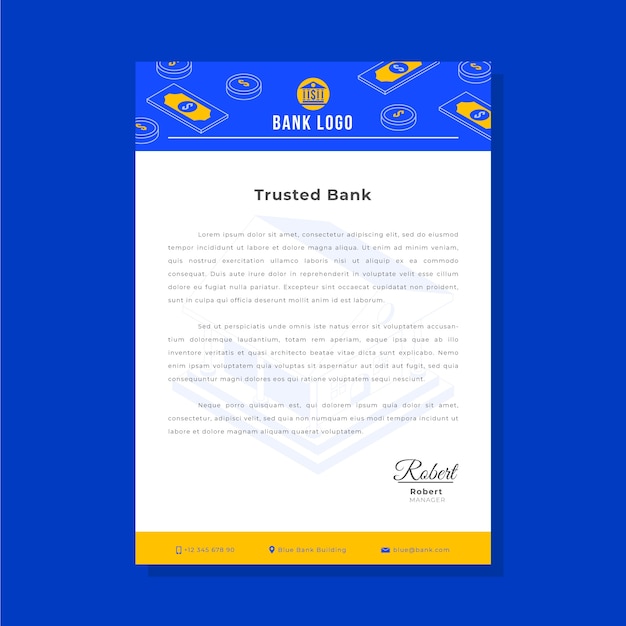 Free vector hand drawn bank template design