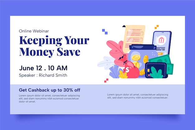 Free vector hand drawn bank template design