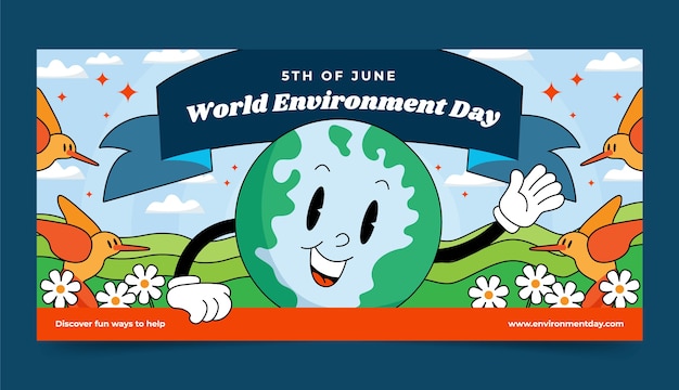 Free vector hand drawn banner world environment day