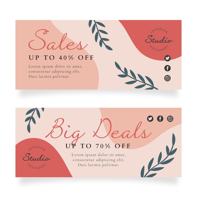 Free vector hand drawn banners design