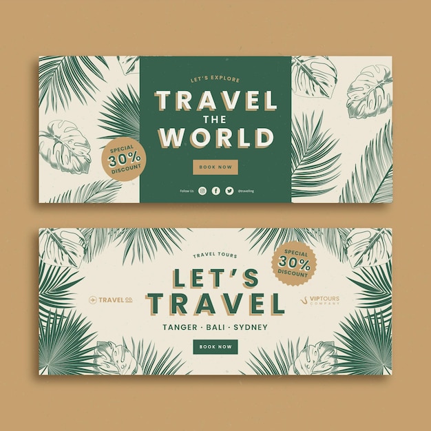 Hand drawn banners design