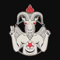 Free vector hand drawn baphomet illustration