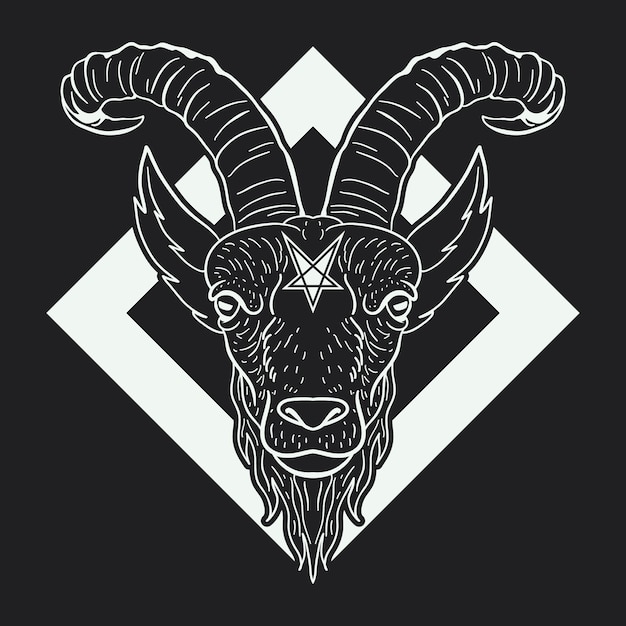 Free vector hand drawn baphomet illustration