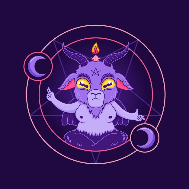 Free vector hand drawn baphomet illustration