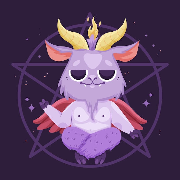 Free vector hand drawn baphomet illustration