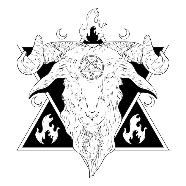 Free vector hand drawn baphomet illustration