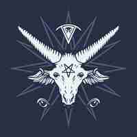 Free vector hand drawn baphomet illustration