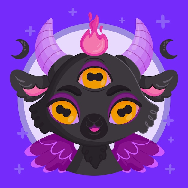 Free vector hand drawn baphomet illustration