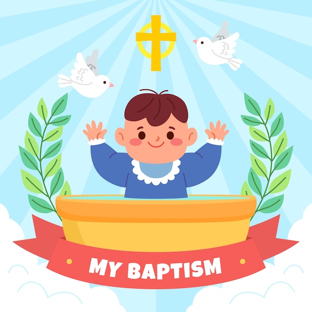 Hand drawn baptism illustration