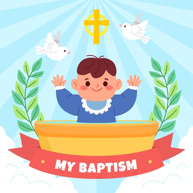 Free Vector hand drawn baptism illustration