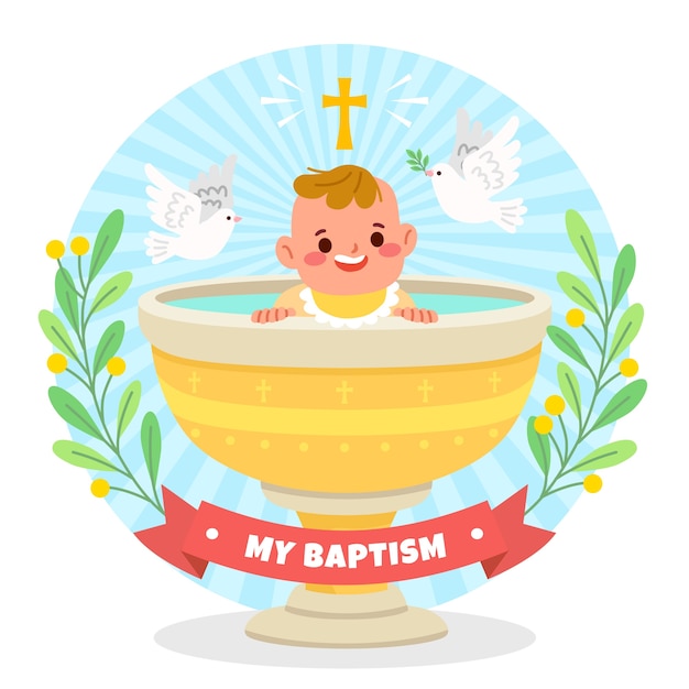 Free vector hand drawn baptism illustration