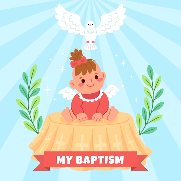 Free Vector hand drawn baptism illustration