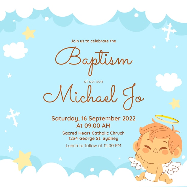 baby baptism invitation cards