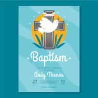 Free vector hand drawn baptism invitation