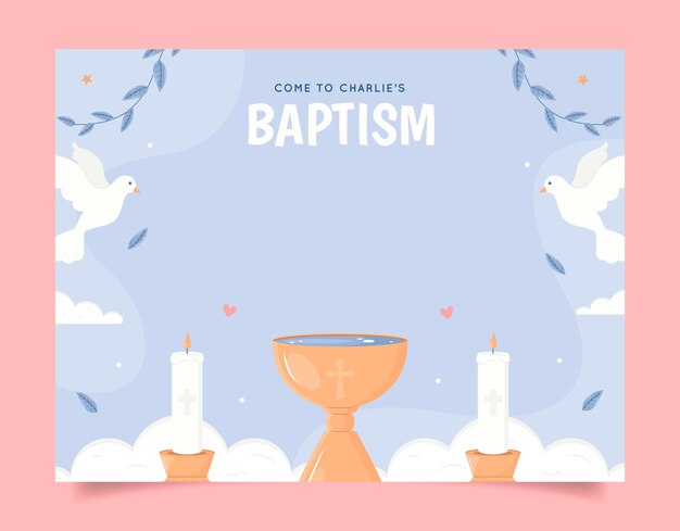 Free Vector hand drawn baptism photocall template