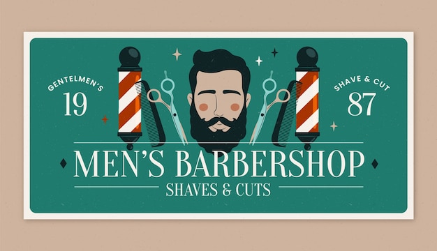 Hand drawn barbershop banner