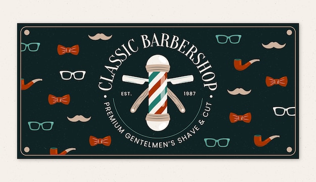 Hand drawn barbershop banner