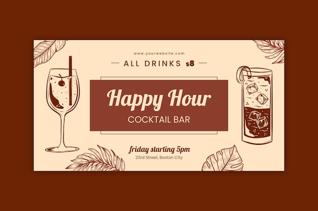 Free vector hand drawn barman social media post template