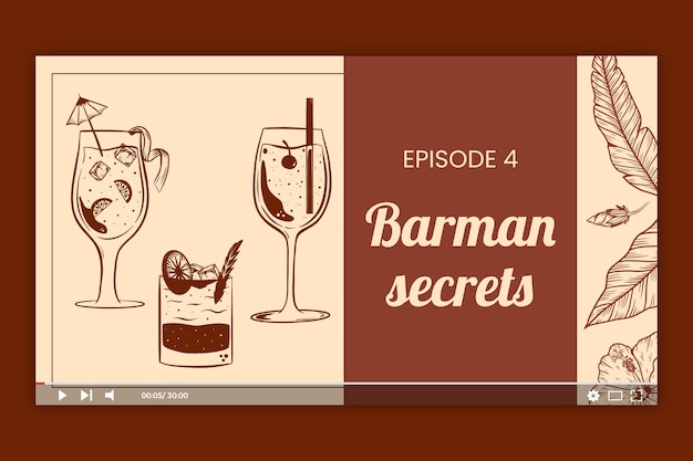 Hand drawn barman youtube thumbnail