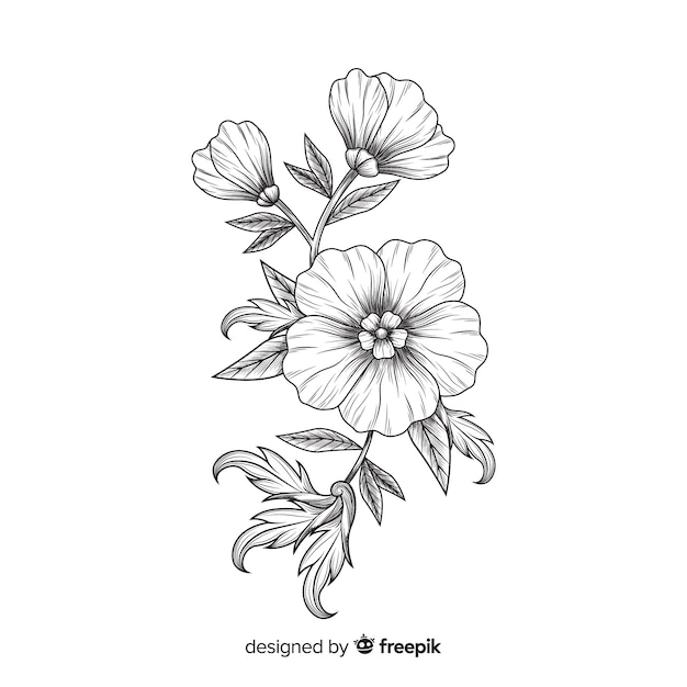 Free vector hand drawn baroque flowers