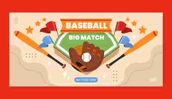 Free vector hand drawn baseball banner template