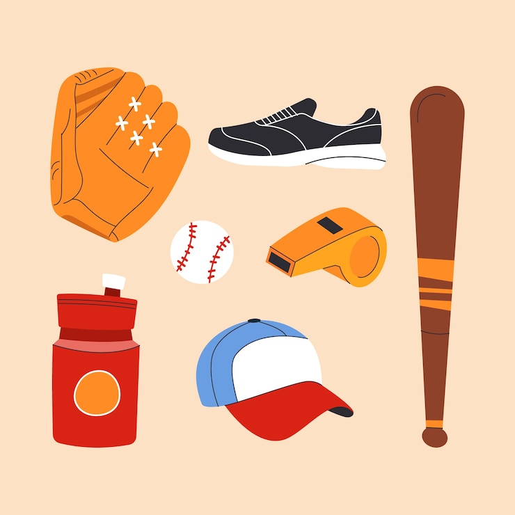 Free Vector hand drawn baseball element