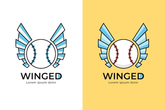 Hand drawn baseball logo template