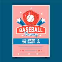 Free vector hand drawn baseball poster template