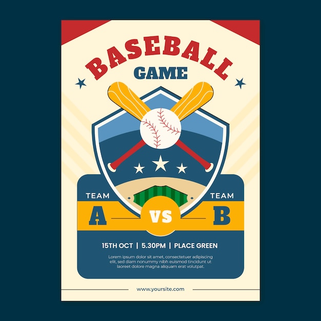 Free vector hand drawn baseball poster template