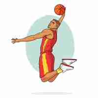 Free vector hand drawn basketball cartoon illustration