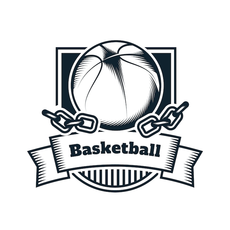 Free Vector hand drawn basketball logo template