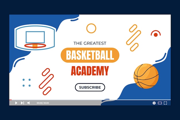 Miniatura di youtube di basket disegnata a mano con canestro