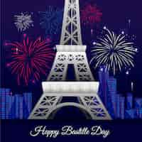 Vettore gratuito disegnata a mano bastille day background