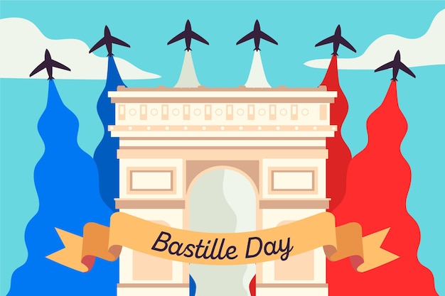 Free vector hand drawn bastille day concept