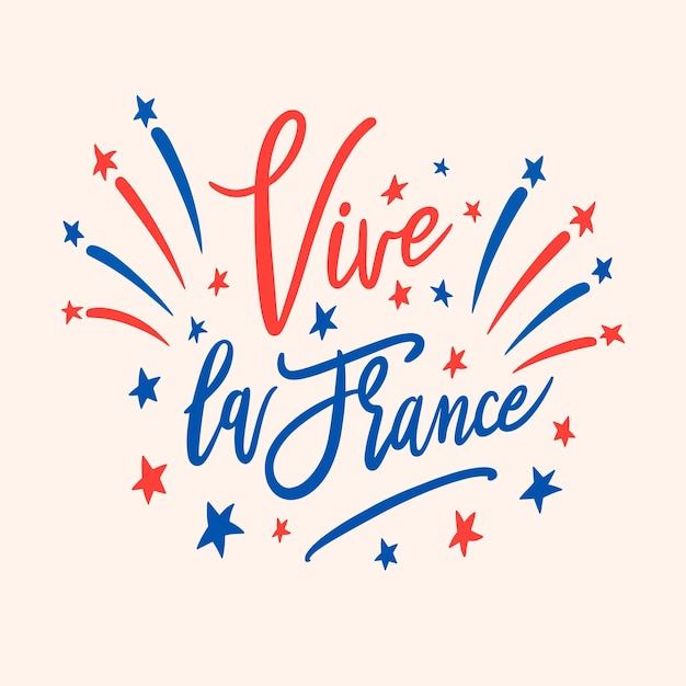 Hand drawn bastille day lettering