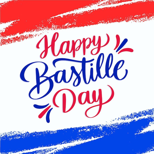 Hand drawn bastille day lettering