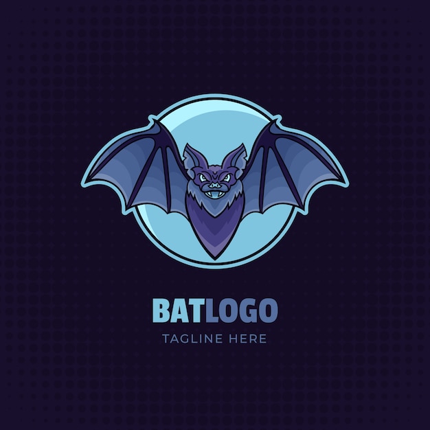 Hand drawn bat logo template