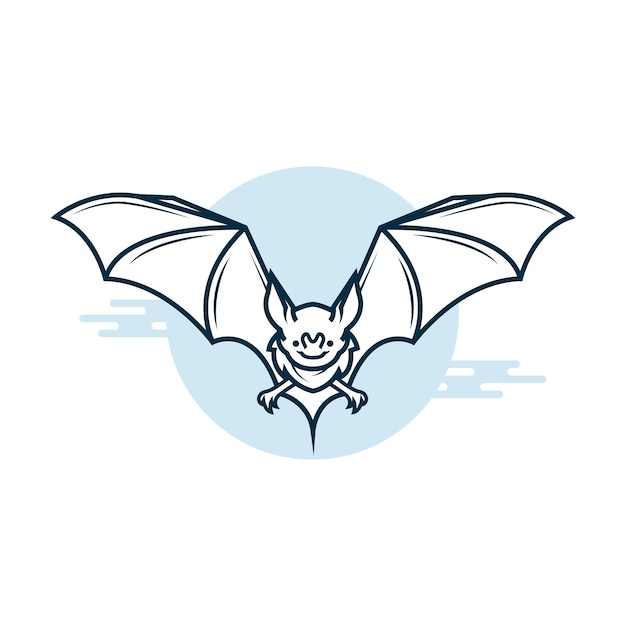 Free Vector hand drawn bat outline illustration