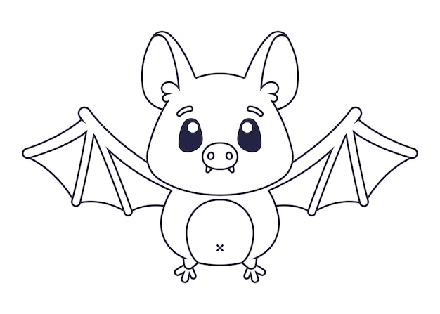 Hand drawn bat outline illustration