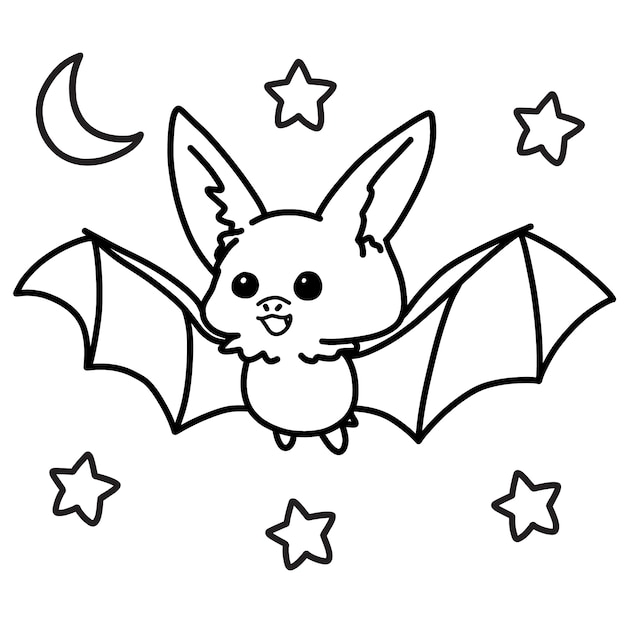 cute bat outline clip art