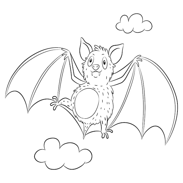 Free vector hand drawn bat outline illustration