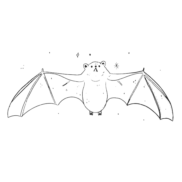 Vettore gratuito illustrazione del profilo del pipistrello disegnato a mano