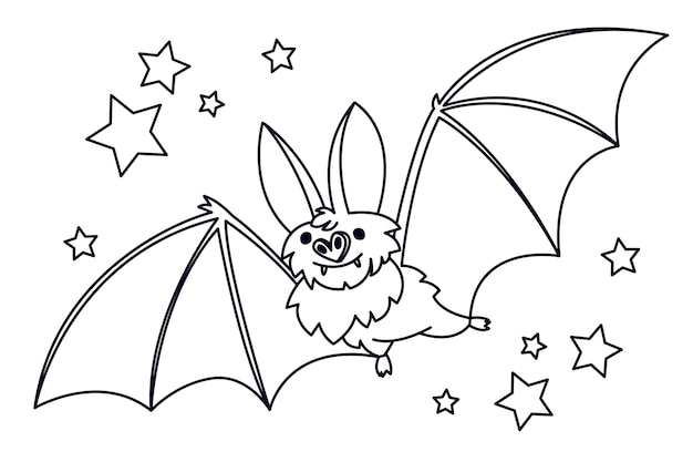 Free vector hand drawn bat outline illustration