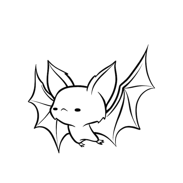 Hand drawn bat outline illustration