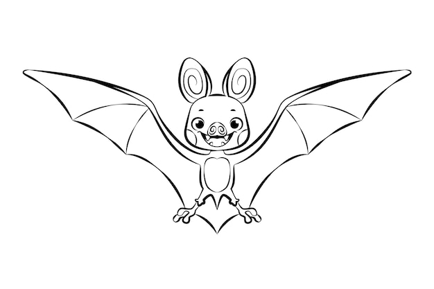 Free vector hand drawn bat outline illustration