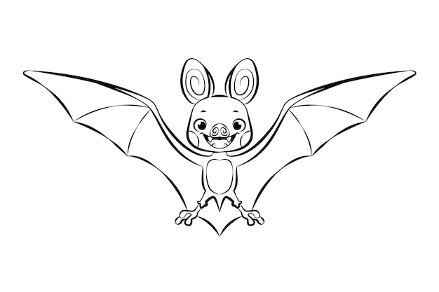 Free vector hand drawn bat outline illustration