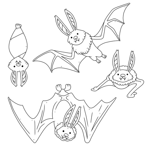 Hand drawn bat outline illustration