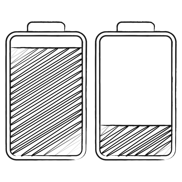 Free vector hand drawn battery full and empty