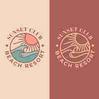 Free vector hand drawn beach club design