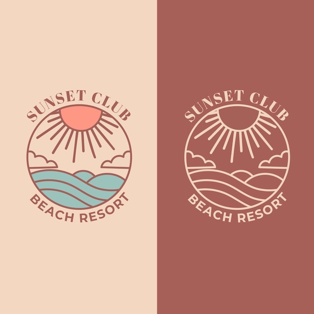 Free vector hand drawn beach club design